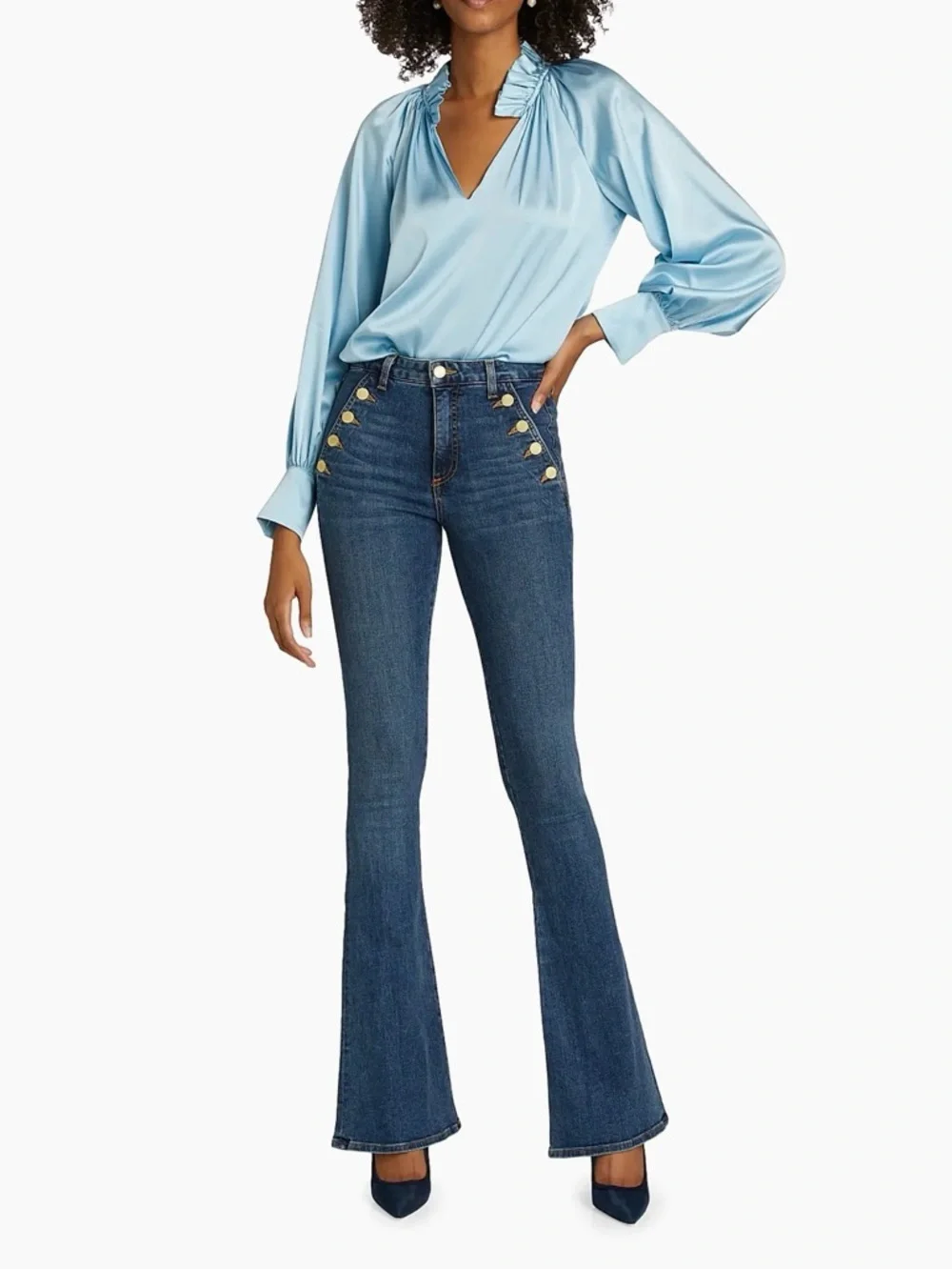 Ramy Brook - Helena High-Rise Flare Jeans size 27 - Picture 3 of 7